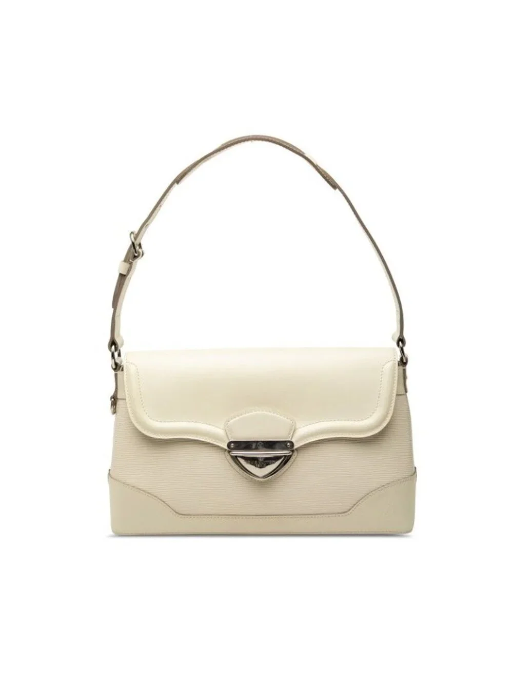 Louis Vuitton Epi Bagatelle PM Shoulder Bag White Leather